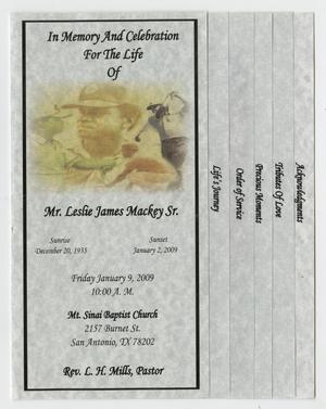 [Funeral Program for Leslie James Mackey, Sr., January 9, 2009]