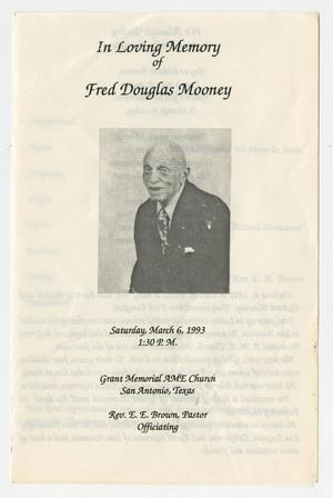 [Funeral Program for Fred Douglas Mooney, March 6, 1993]
