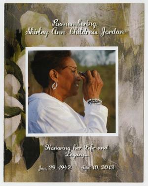 [Funeral Program for Shirley Ann Childress Jordan]