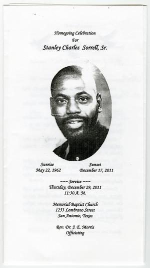 [Funeral Program for Stanley Charles Sorrell, Sr., December 29, 2011]