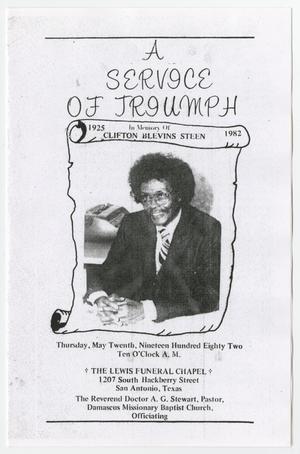 [Funeral Program for Clifton Blevins Steen, May 20, 1982]