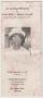 Thumbnail image of item number 1 in: '[Funeral Program for Addie J. Roberts Stovall, September 26, 1997]'.