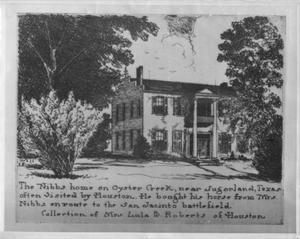 [Sketch of the Nibbs home on Oyster Creek]