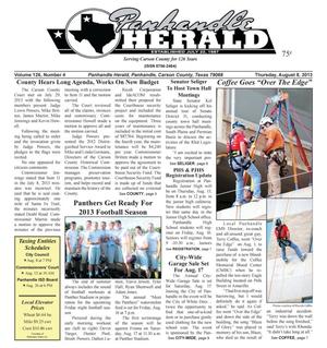 Primary view of object titled 'Panhandle Herald (Panhandle, Tex.), Vol. 126, No. 04, Ed. 1 Thursday, August 8, 2013'.
