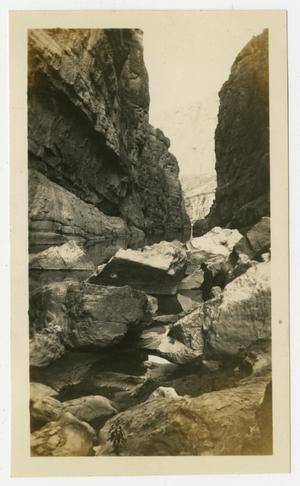 Primary view of object titled '[Looking in the Entrance of the Grand Canyon of St. Helena]'.