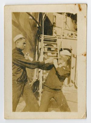 Primary view of object titled '[Photograph of Two Sailors Squaring Off]'.