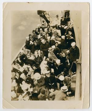[Photograph of Sailors and Families on a Small Boat]
