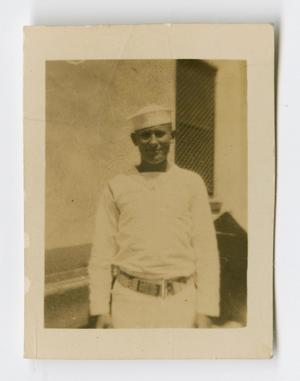 Primary view of object titled '[Photograph of a Sailor Dressed in All White]'.