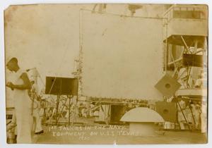 Primary view of object titled '[Photograph of the First "Talkies" in the Navy]'.
