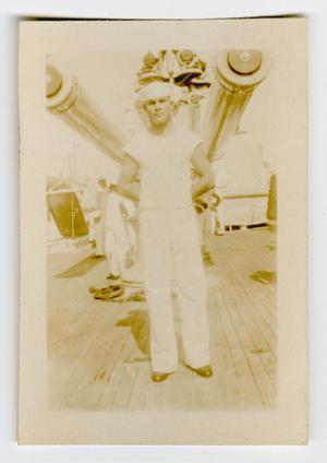 [Photograph of a Sailor on the U.S.S. Texas]