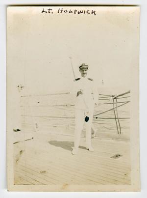 [Photograph of Lieutenant Houtwick on the U.S.S. Texas]
