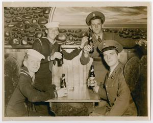 [Two Sailors Sitting with Two Officers]