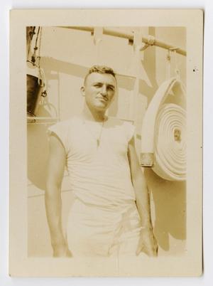 [Photograph of a Sailor Posing Aboard Ship]