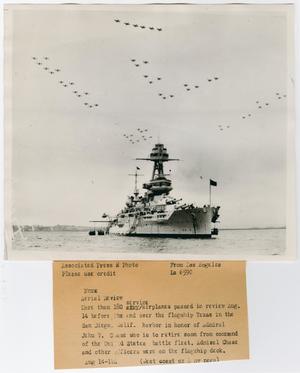 [Photograph of Aircraft Flying Over the U.S.S. Texas]