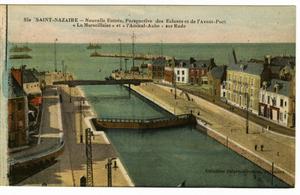 [Postcard of Entry from Harbor at Saint-Nazaire]