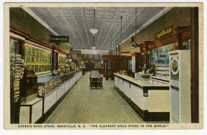 Primary view of object titled '[Postcard of Goode's Drug Store in Asheville, North Carolina]'.