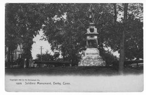 [Postcard of Soldiers Monument in Derby, Connecticut]