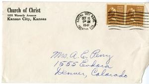 [Envelope from Kansas City Church of Christ to Blanche Perry]