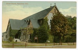 Primary view of object titled '[Postcard of Christ Church in Vancouver, B.C.]'.