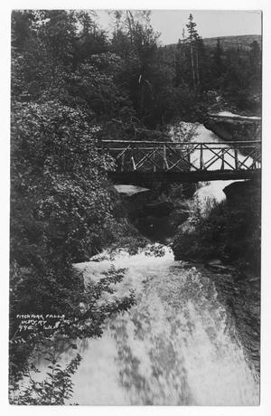 Primary view of object titled '[Postcard of Bridge Over Pitchfork Falls]'.