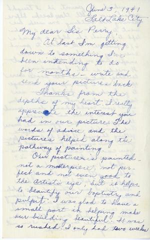 Primary view of object titled '[Letter from Alma Gatewood to Blanche Perry]'.