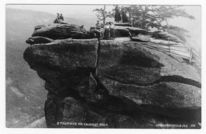 Primary view of object titled '[Postcard of Stairway on Chimney Rock]'.