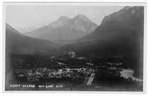 [Postcard of Banff Village and Goat Mountain]