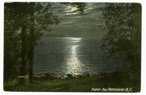 [Postcard of English Bay at Night in Vancouver, B.C.]