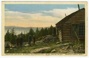 Primary view of object titled '[Postcard of Mountain Cabin]'.