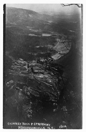 Primary view of object titled '[Postcard of People on Top of Chimney Rock]'.