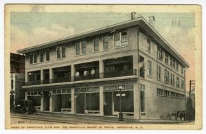 Primary view of object titled '[Postcard of Asheville Club and Board of Trade]'.