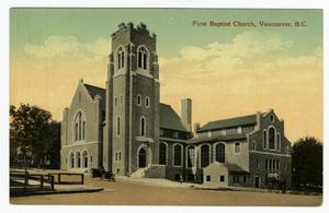 [Postcard of First Baptist Church, in Vancouver, B.C.]