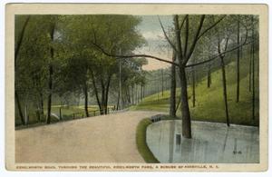 Primary view of object titled '[Postcard of Road Through Kenilworth Park, Asheville, NC]'.