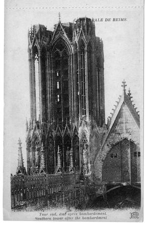 [Postcard of Southern Tower of Reims Cathedral]