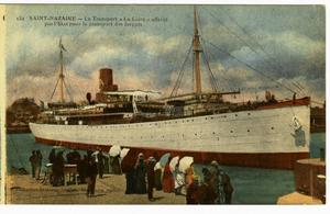[Postcard of Transport Ship La Loire at Saint-Nazaire]