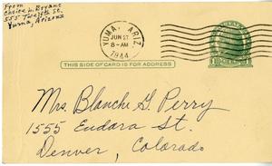 Primary view of object titled '[Letter from Choice L. Bryant to Blanche Perry #2]'.