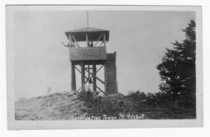 Primary view of object titled '[Postcard of Observation Tower on Mt. Mitchell]'.