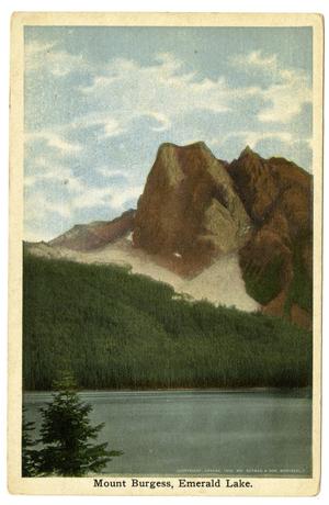 [Postcard of Mount Burgess and Emerald Lake]