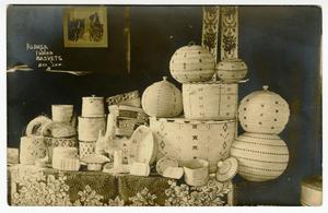 Primary view of object titled '[Postcard of Alaska Native Baskets]'.