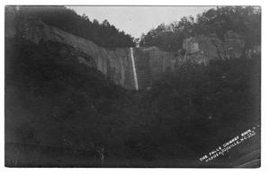 Primary view of object titled '[Postcard of Falls at Chimney Rock]'.