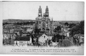 [Postcard of Tours Cathedral in Tours, France]