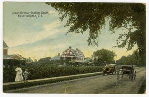 Primary view of object titled '[Postcard of Ocean Avenue in East Hampton, New York]'.