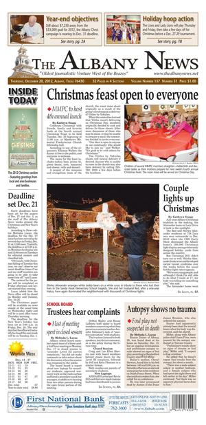 The Albany News (Albany, Tex.), Vol. 137, No. 31, Ed. 1 Thursday, December 20, 2012