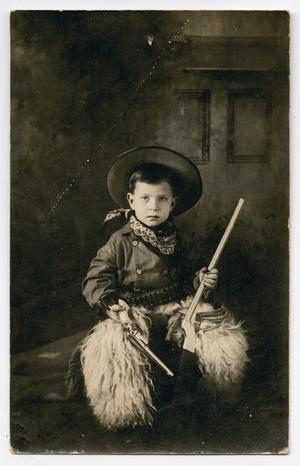 Primary view of object titled '[Boy Dressed as a Cowboy]'.