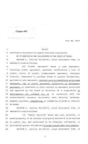 84th Texas Legislature, Regular Session, House Bill 2679, Chapter 488