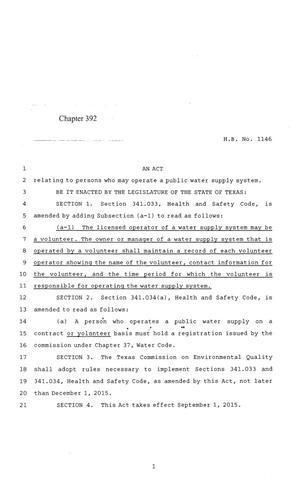 84th Texas Legislature, Regular Session, House Bill 1146, Chapter 392