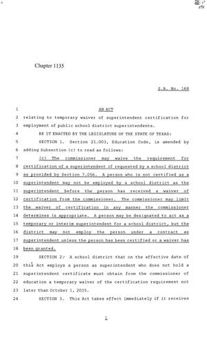 84th Texas Legislature, Regular Session, Senate Bill 168, Chapter 1135