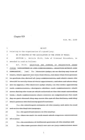 84th Texas Legislature, Regular Session, House Bill 2150, Chapter 929