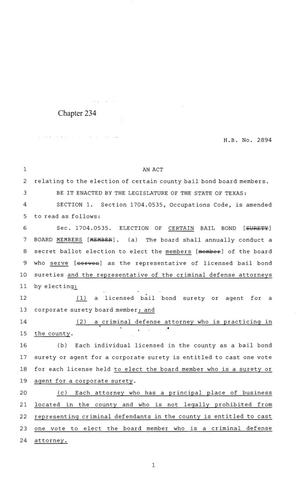 84th Texas Legislature, Regular Session, House Bill 2894, Chapter 234