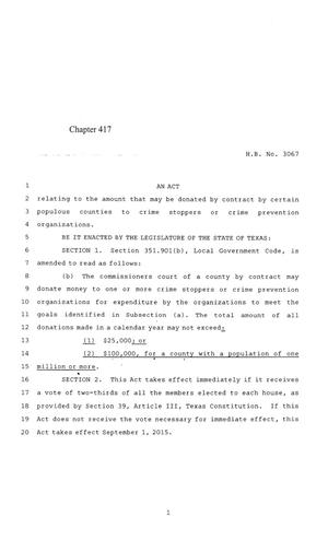 84th Texas Legislature, Regular Session, House Bill 3067, Chapter 417
